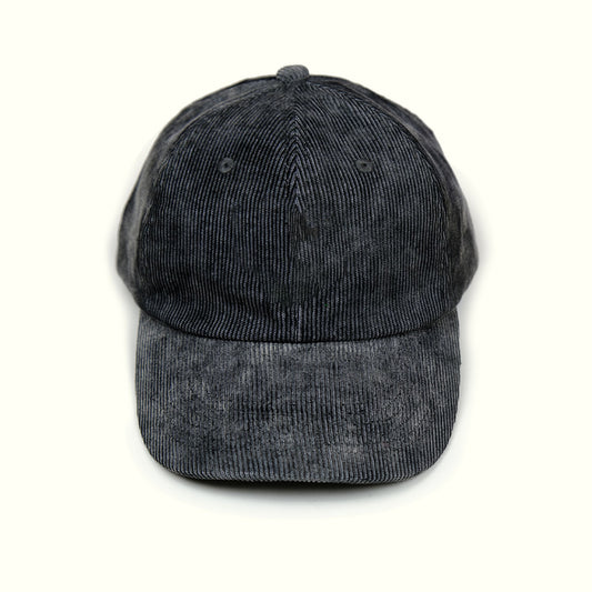 LOGO CAP - OVDERDYE BLACK CORDUROY