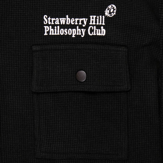 WAFFLE KNIT BUTTON UP SHIRT