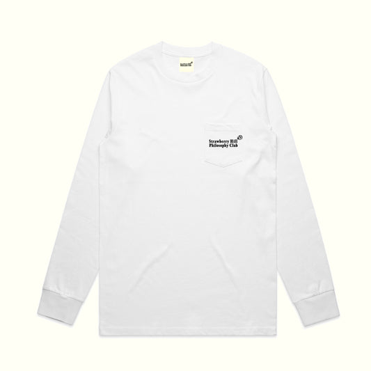 LONGSLEEVE LOGO POCKET TEE - WHITE