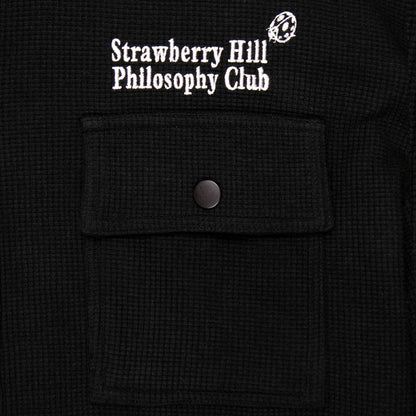 WAFFLE KNIT BUTTON UP SHIRT