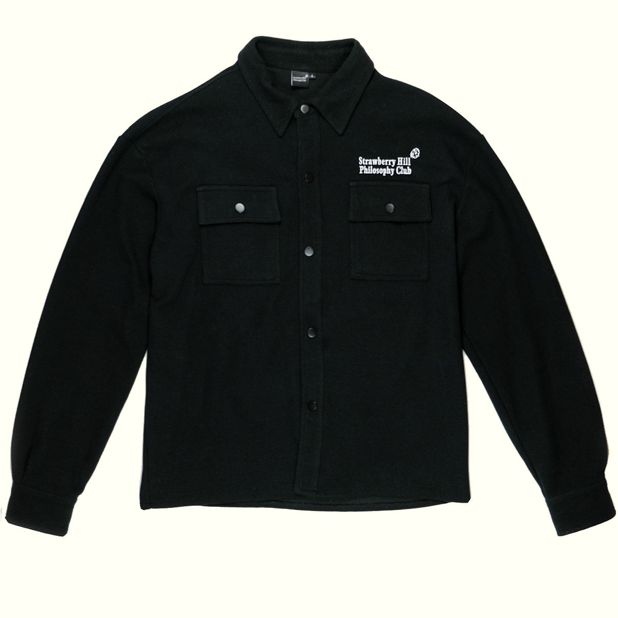 WAFFLE KNIT BUTTON UP SHIRT